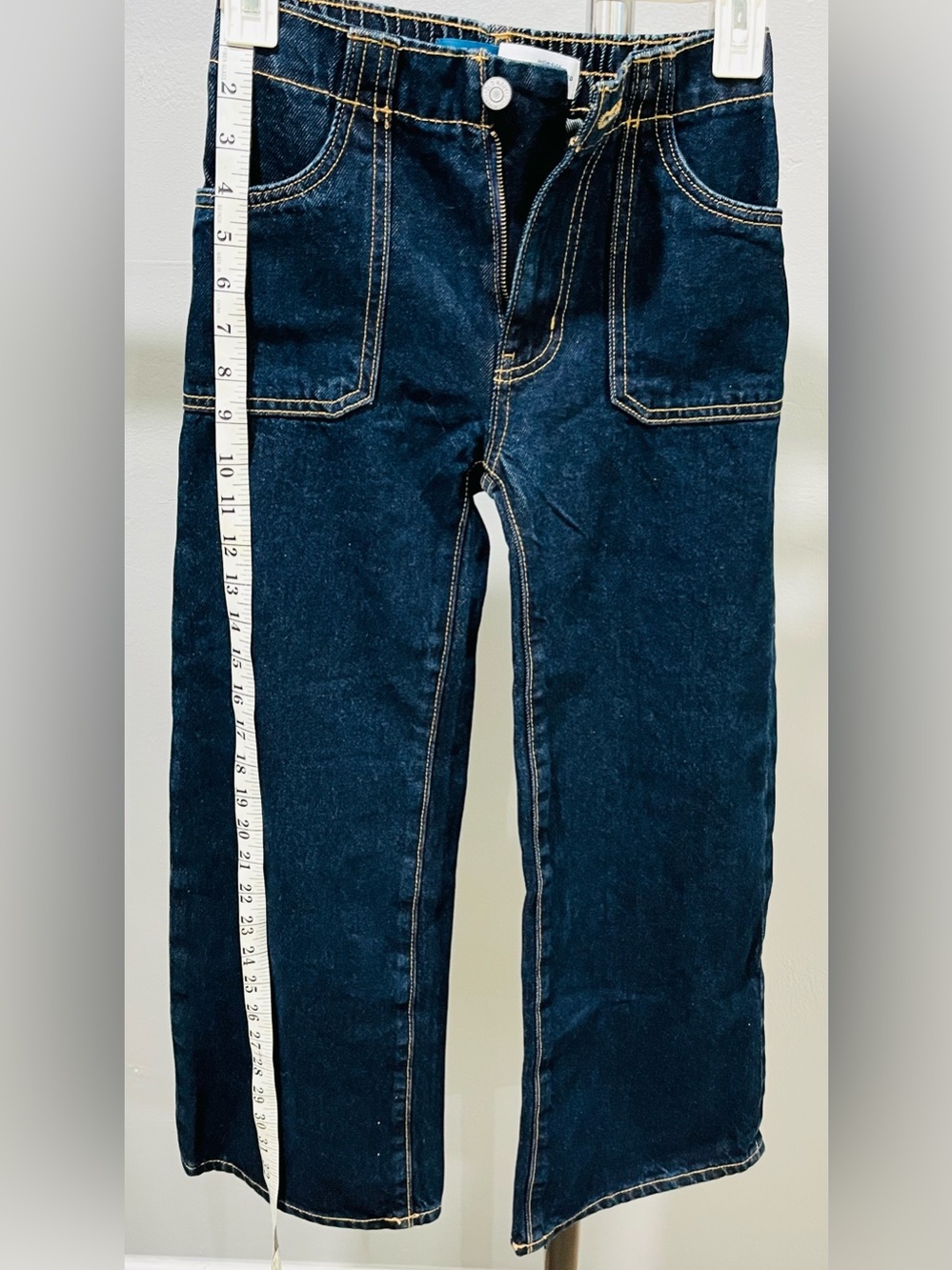 Old Navy Dark Blue High-Rise Wide Leg Kid’s Jeans with Contrast Stitching